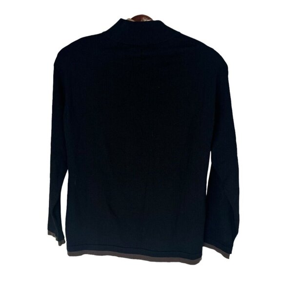 Tommy Bahama 1/4 Zip Black Brown Mens Pullover Sweater Size XL Silk/Nylon - Picture 3 of 6